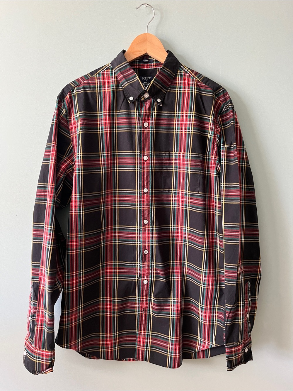 J. Crew plaid flex washed.    LT